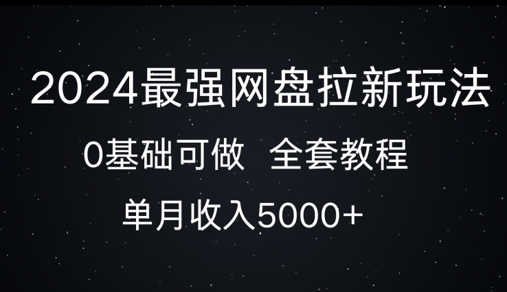 2024最强网盘拉新玩法，0基础可做，单月收入5000+ - 蚂蚁分享网